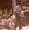 Seth and Phil with The Lines at Rally Against the Draft, NU Admin Center, 5/12/79